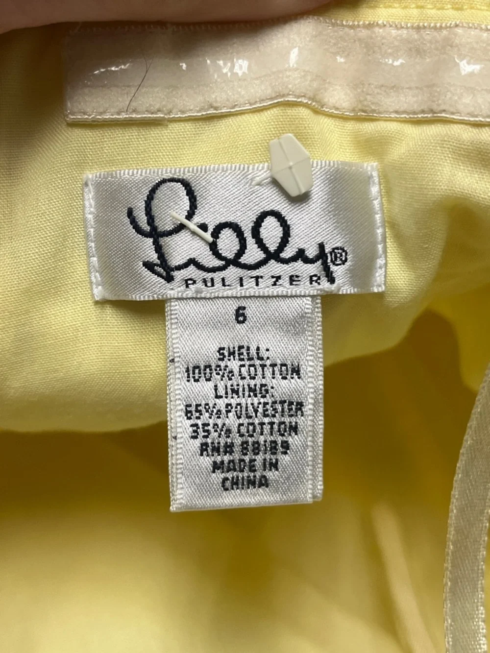 SOLD! Vintage Lilly Pulitzer Yellow and White Strapless Floral Lace Sheath Dress - Picture 4 of 4